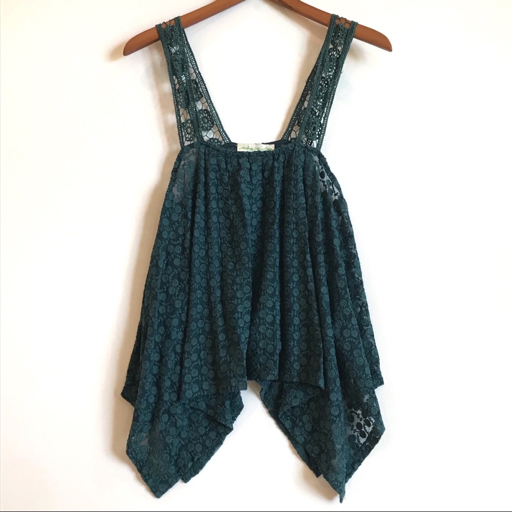 Staring at Stars Green Lace Tank Top Sz XS
